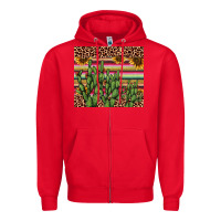 Red cactus serape Zipper Hoodie - AdoDesignShop