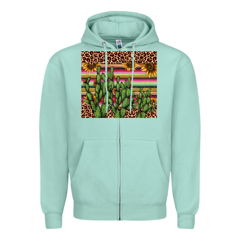 Cactus Serape Zipper Hoodie by AdoDesignShop | Teevron