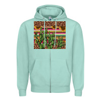 Seafoam cactus serape Zipper Hoodie - AdoDesignShop