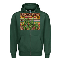 Sports Green cactus serape Zipper Hoodie - AdoDesignShop