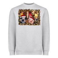 Heather Grey christmas farm animals Heavyweight Sweatshirt - RanaPortraitStore