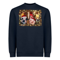 Navy christmas farm animals Heavyweight Sweatshirt - RanaPortraitStore