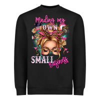 Black minding my own small business blonde messy bun Heavyweight Sweatshirt - texasbilliewilder