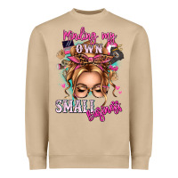 Mushroom minding my own small business blonde messy bun Heavyweight Sweatshirt - texasbilliewilder