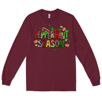 Burgundy peppermint season Long Sleeve Tee - AdoDesignShop