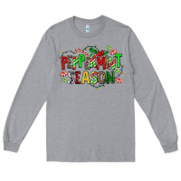 Heather Grey peppermint season Long Sleeve Tee - AdoDesignShop