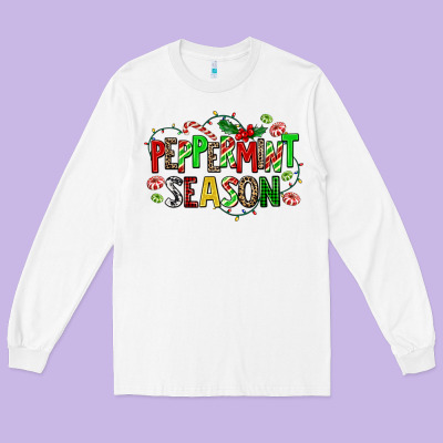Peppermint Season Long Sleeve Tee Designed By Adodesignshop