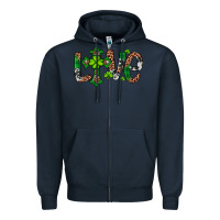 Navy Western St. Patrick's Day Love Cross Zipper Hoodie - Artiststas