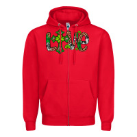 Red Western St. Patrick's Day Love Cross Zipper Hoodie - Artiststas