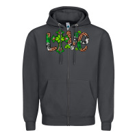 Smoke Western St. Patrick's Day Love Cross Zipper Hoodie - Artiststas