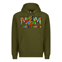 Army Green empowering autism mom life Premium Hoodie - LillyAllenDesigns
