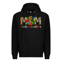 Black empowering autism mom life Premium Hoodie - LillyAllenDesigns