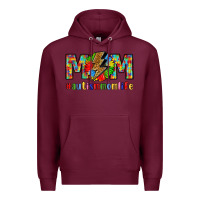 Burgundy empowering autism mom life Premium Hoodie - LillyAllenDesigns