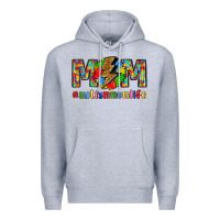 Heather Grey empowering autism mom life Premium Hoodie - LillyAllenDesigns