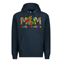 Navy empowering autism mom life Premium Hoodie - LillyAllenDesigns