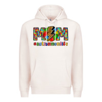 Pale Pink empowering autism mom life Premium Hoodie - LillyAllenDesigns