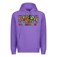Purple empowering autism mom life Premium Hoodie - LillyAllenDesigns