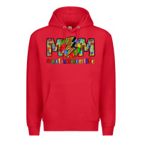 Red empowering autism mom life Premium Hoodie - LillyAllenDesigns
