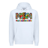 White empowering autism mom life Premium Hoodie - LillyAllenDesigns