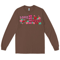 Chestnut floral love and kiss Long Sleeve Tee - AdoDesignShop