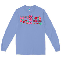 Colony Blue floral love and kiss Long Sleeve Tee - AdoDesignShop