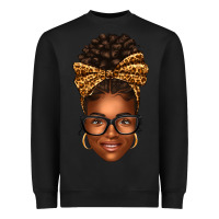 Black afro woman messy bun Heavyweight Sweatshirt - texasbilliewilder