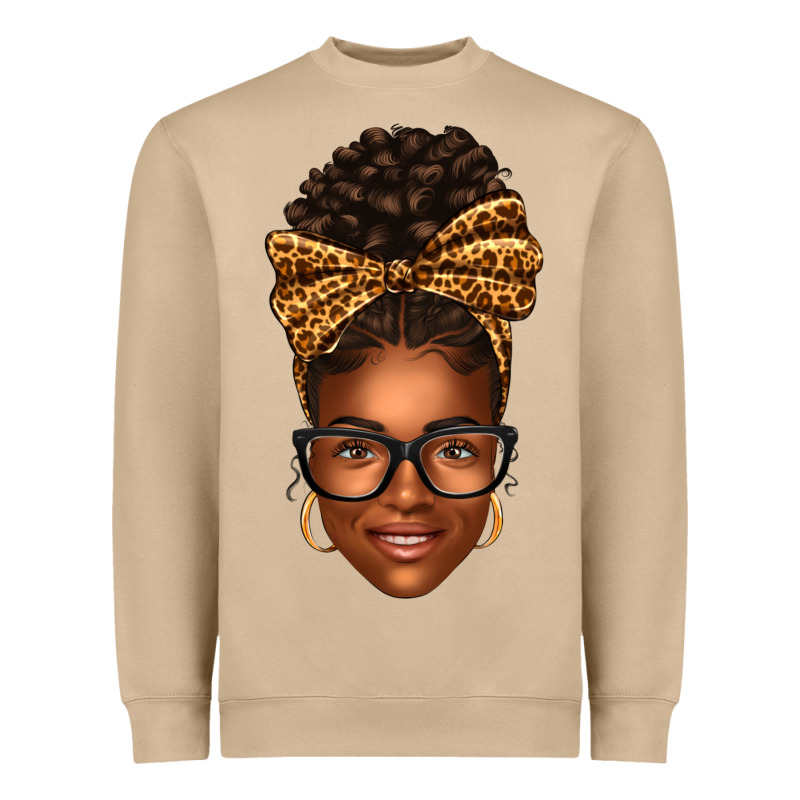Afro Woman Messy Bun Heavyweight Sweatshirt by texasbilliewilder | Teevron