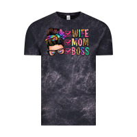 Cloud Black wife mom boss messy bun Vintage Tee - Zillion Design Studio
