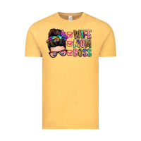 Vintage Mustard wife mom boss messy bun Vintage Tee - Zillion Design Studio