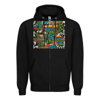 Black cactus gemstone Zipper Hoodie - AdoDesignShop