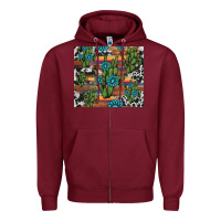 Burgundy cactus gemstone Zipper Hoodie - AdoDesignShop