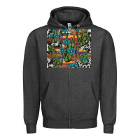 Charcoal Heather cactus gemstone Zipper Hoodie - AdoDesignShop