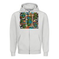 Dove Grey cactus gemstone Zipper Hoodie - AdoDesignShop