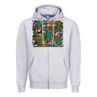 Heather Grey cactus gemstone Zipper Hoodie - AdoDesignShop