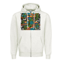 Oatmeal Heather cactus gemstone Zipper Hoodie - AdoDesignShop