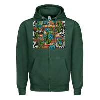 Sports Green cactus gemstone Zipper Hoodie - AdoDesignShop