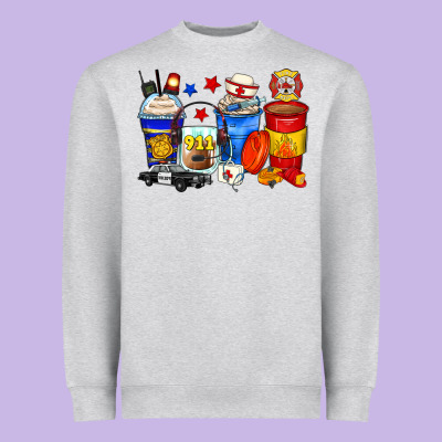 Dispatcher Coffee Cups Heavyweight Sweatshirt Designed By Zillion Design Studio