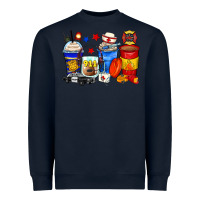 Navy dispatcher coffee cups Heavyweight Sweatshirt - Zillion Design Studio