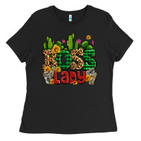 Black boss lady with money and cactus Ladies Tee - AdoDesignShop