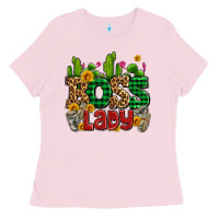 Bubblegum Pink boss lady with money and cactus Ladies Tee - AdoDesignShop