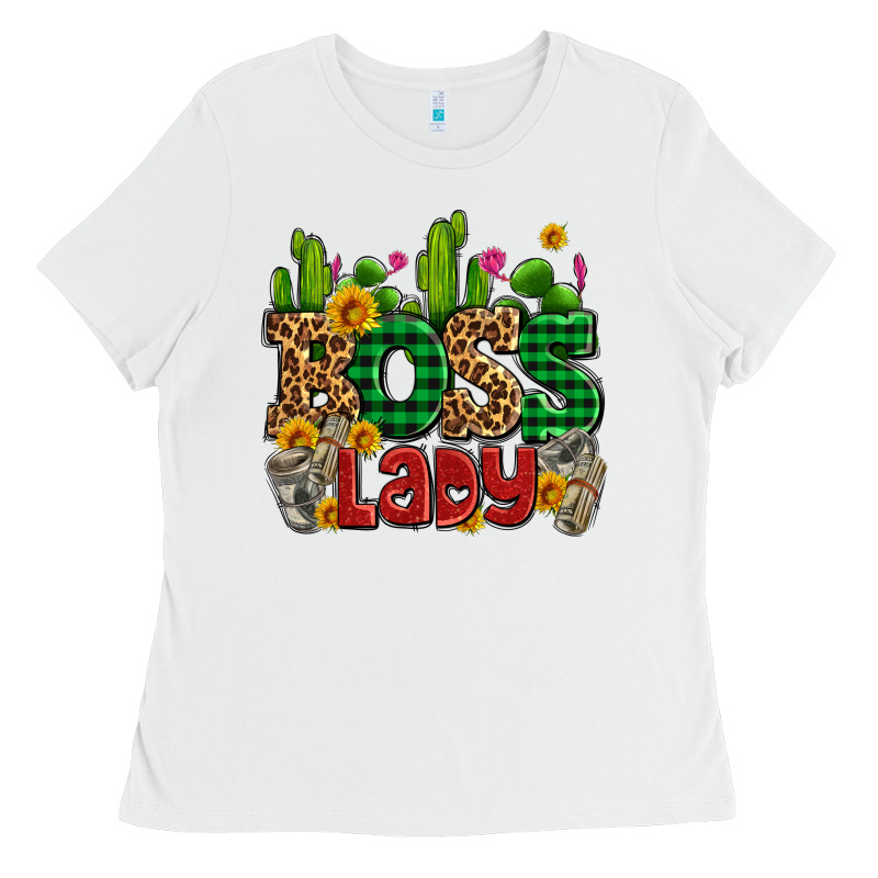 Boss Lady With Money And Cactus Ladies Tee by AdoDesignShop | Teevron