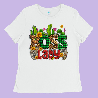 Boss Lady With Money And Cactus Ladies Tee Designed By Adodesignshop