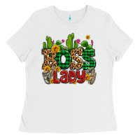 White boss lady with money and cactus Ladies Tee - AdoDesignShop