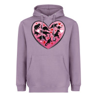 Lavender dinosaur valentine heart Heavyweight Hoodie - MaliasSmallBusiness