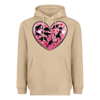 Mushroom dinosaur valentine heart Heavyweight Hoodie - MaliasSmallBusiness