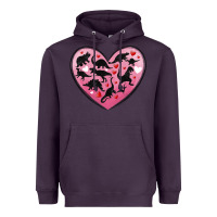 Plum dinosaur valentine heart Heavyweight Hoodie - MaliasSmallBusiness