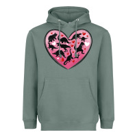 Sage dinosaur valentine heart Heavyweight Hoodie - MaliasSmallBusiness