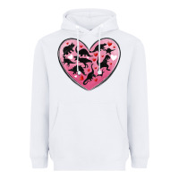 White dinosaur valentine heart Heavyweight Hoodie - MaliasSmallBusiness