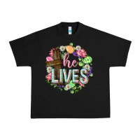 Black He lives Easter with flowers Urban Heavy Tee - Neo Western