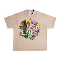 French Oak He lives Easter with flowers Urban Heavy Tee - Neo Western